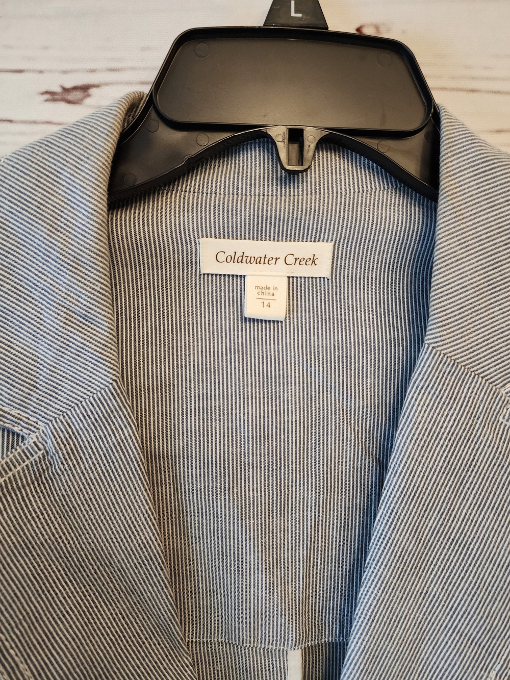 Coldwater Creek Light Blue Pinstripe Blazer